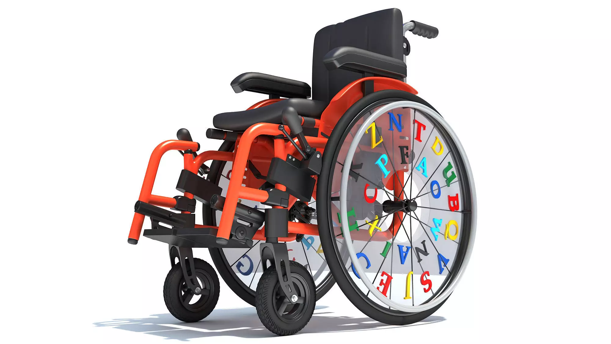Wheelchair Wheel Chair for Kids 3D model_0
