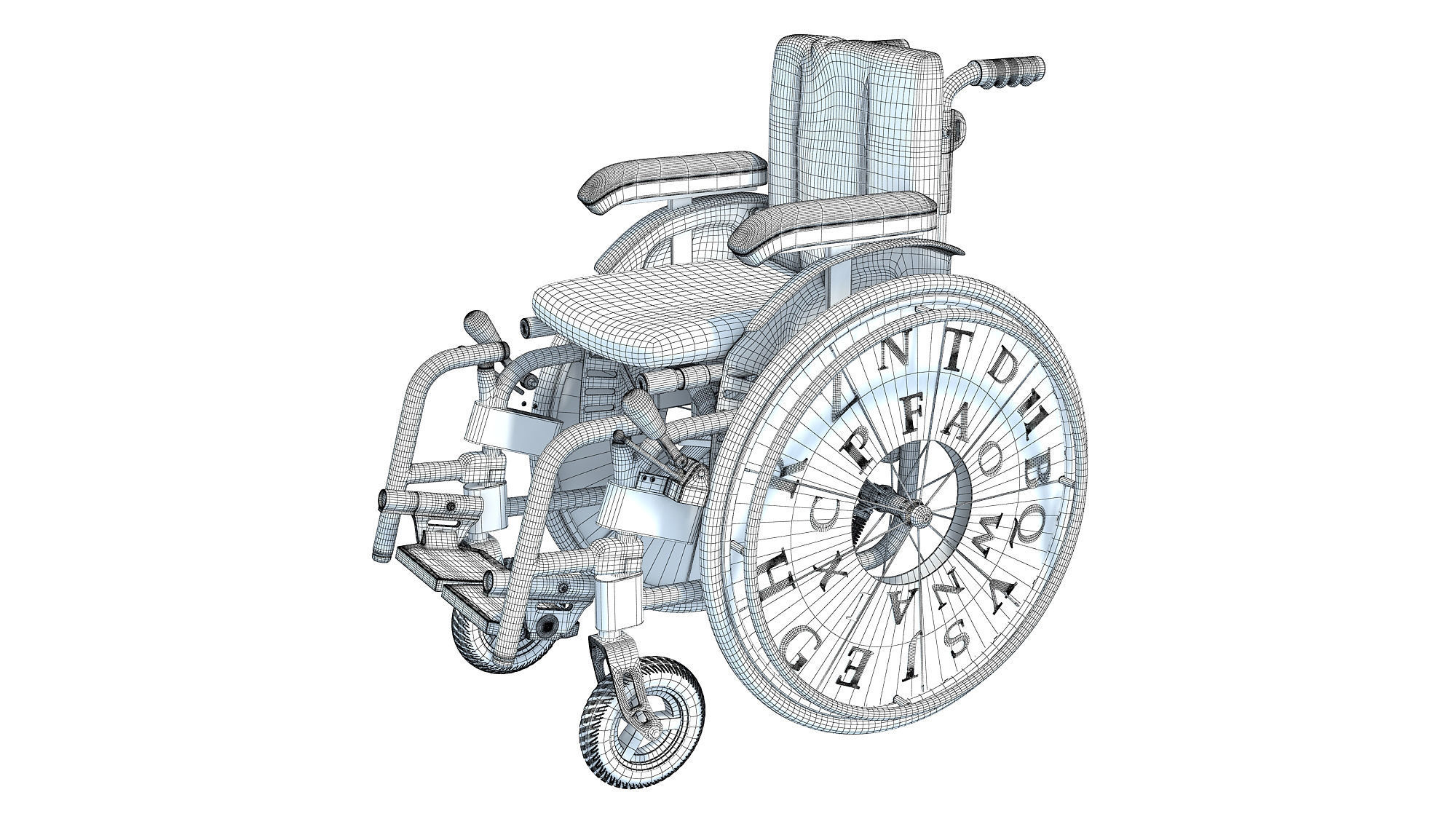 Wheelchair Wheel Chair for Kids 3D model_11