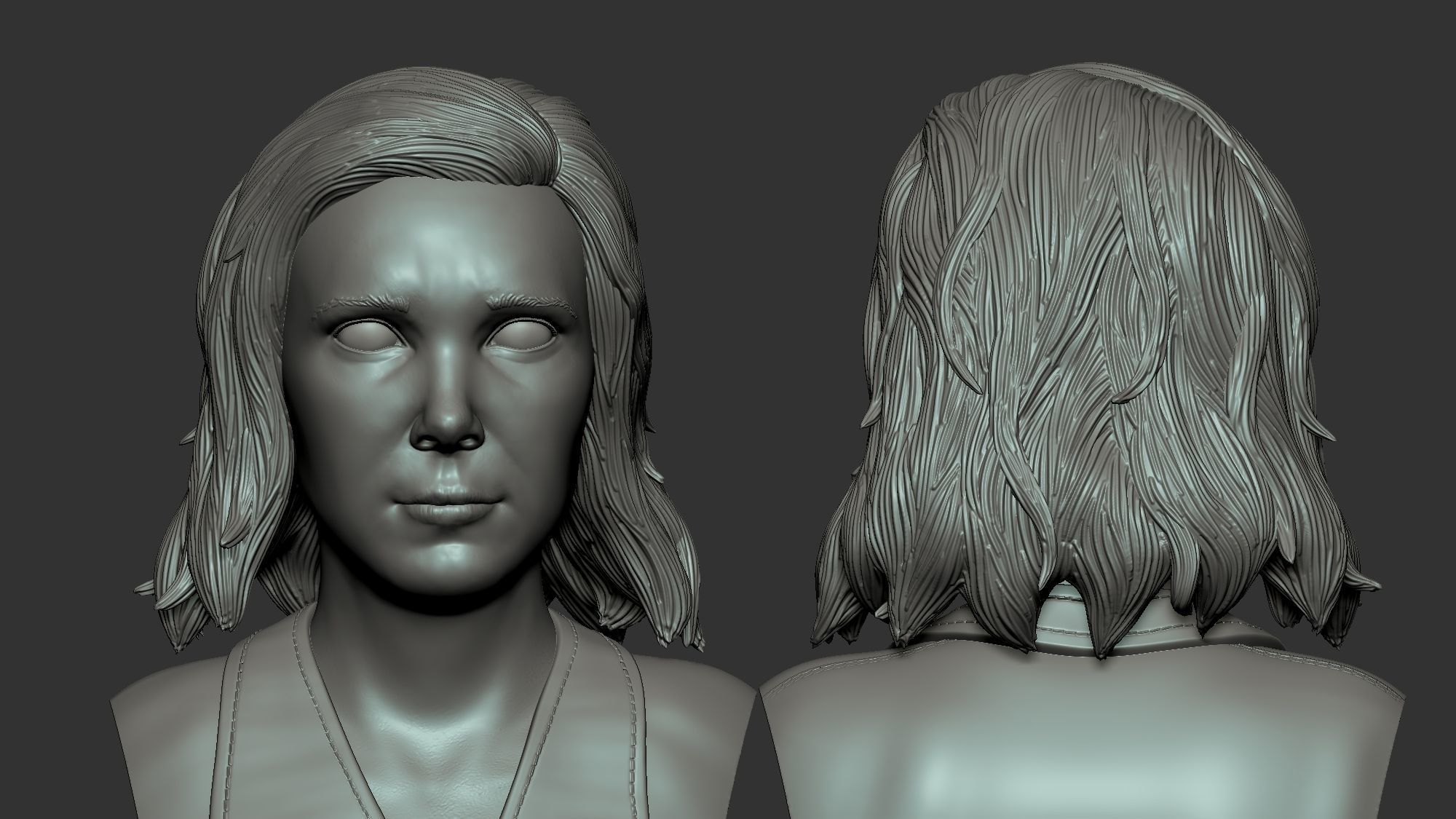 Eleven - Stranger Things - Bust 3D print model_5