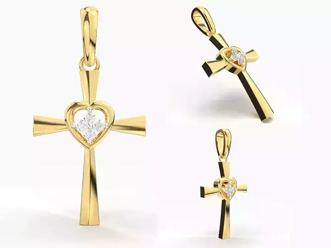 JESUS CROSS DIAMOND PENDANT