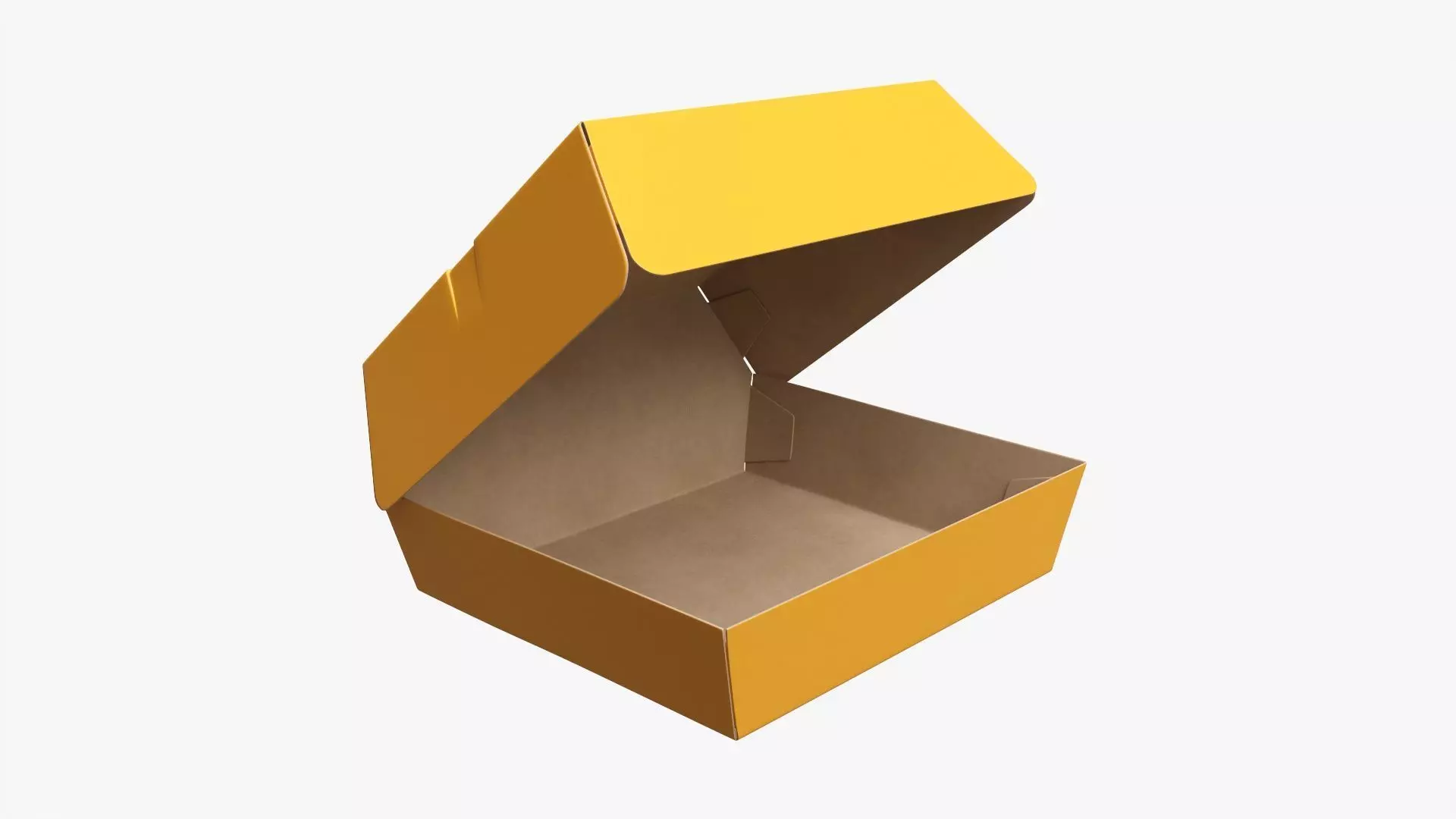 Paper box for fast food 02 open 3D model_0