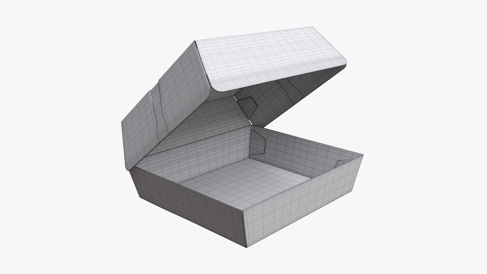 Paper box for fast food 02 open 3D model_6