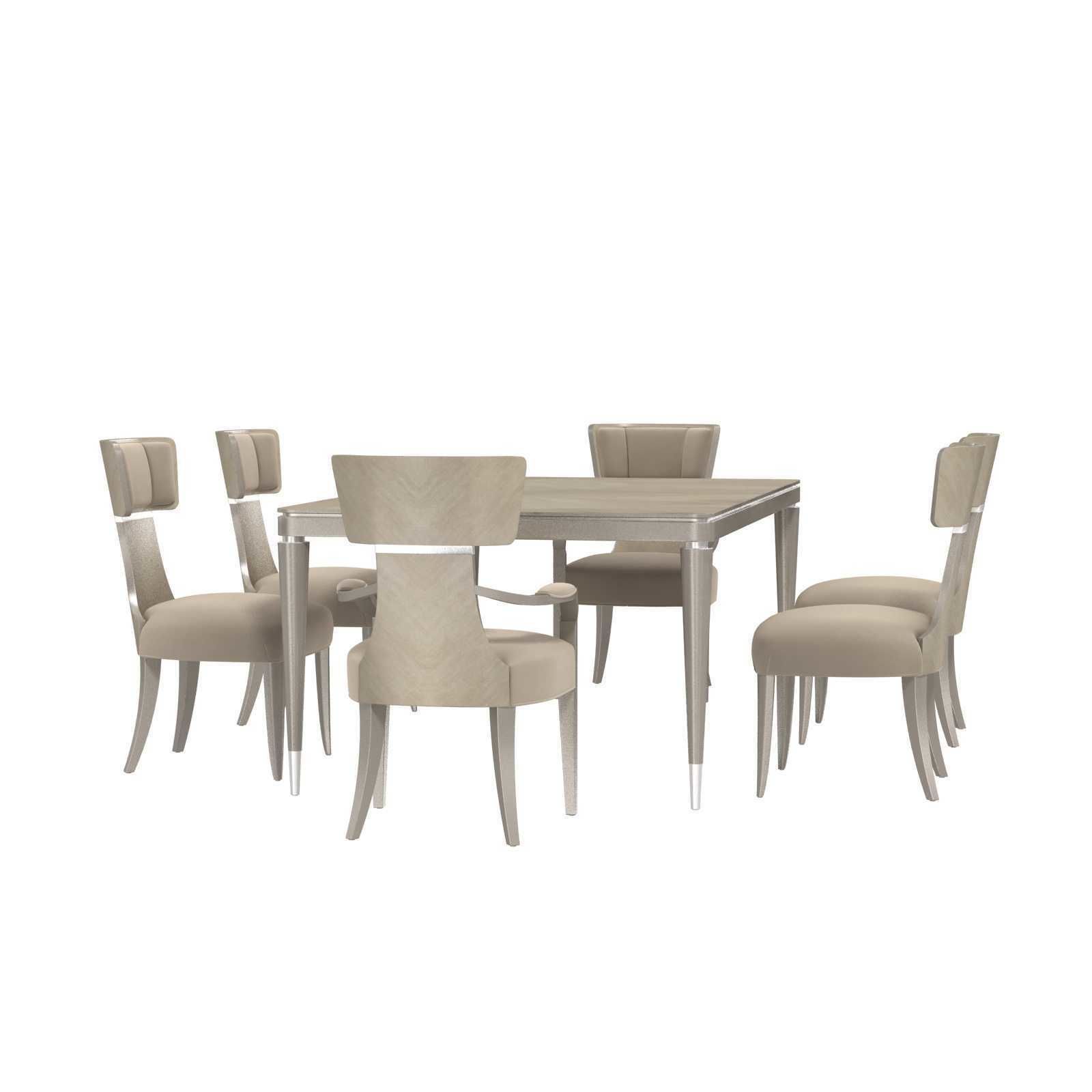 Michael Amini AICO LANTERNA rectangular dining table and chairs 3D model_3
