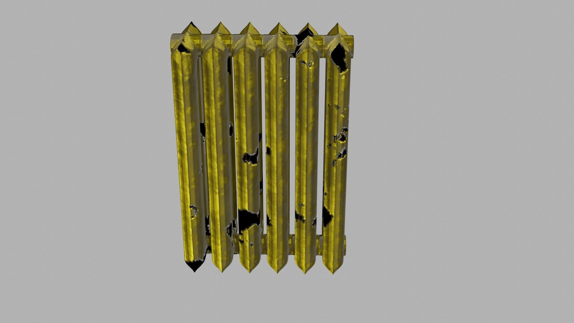 rusty cast iron heating radiator 3D model_1