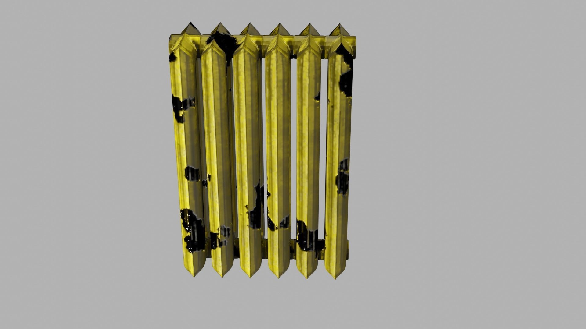 rusty cast iron heating radiator 3D model_9