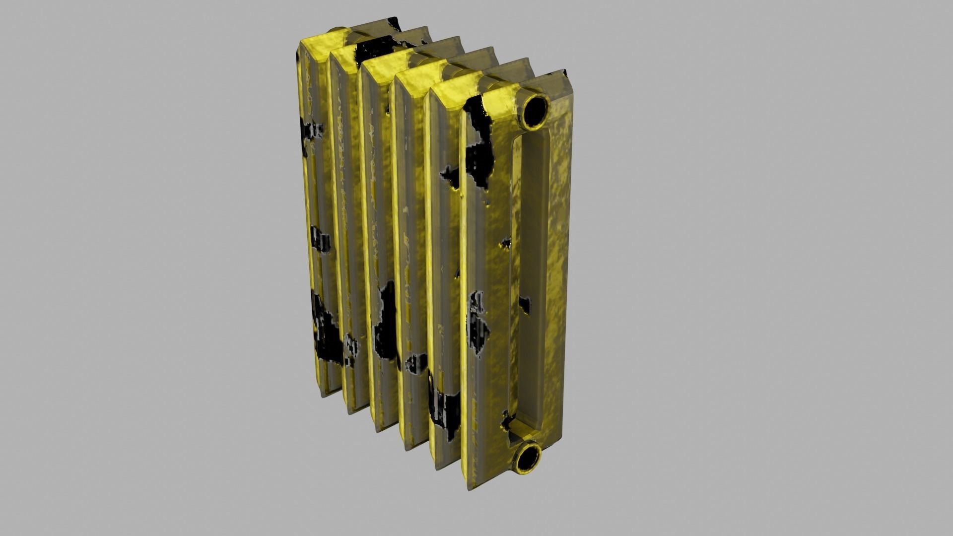 rusty cast iron heating radiator 3D model_8