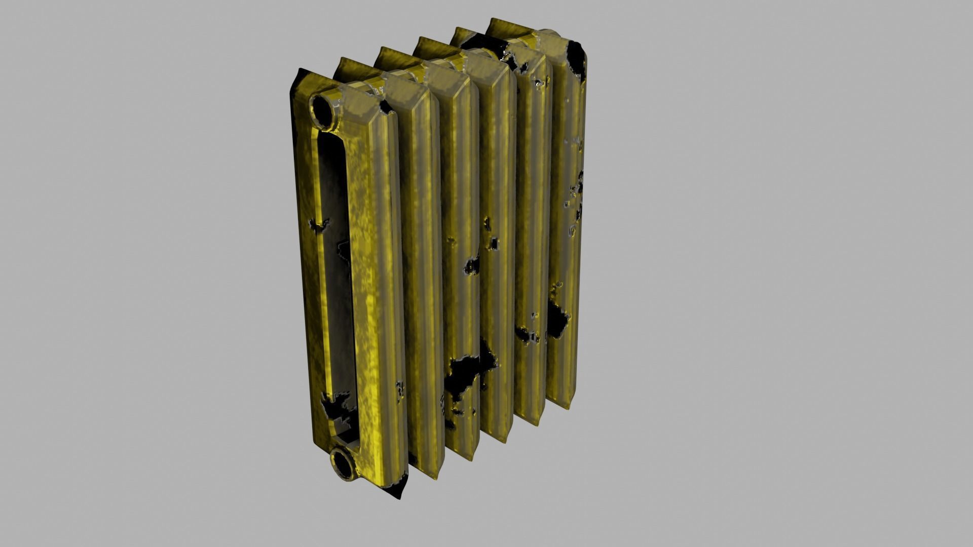 rusty cast iron heating radiator 3D model_6