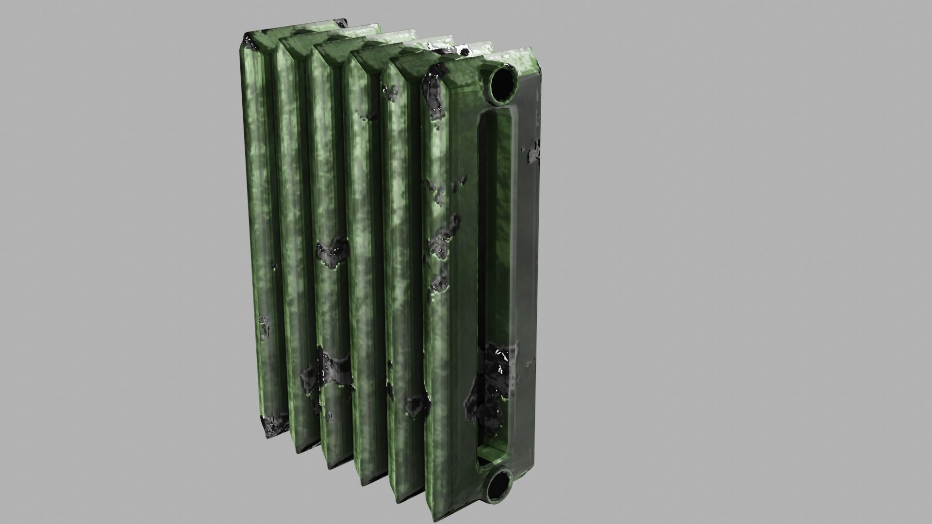 rusty cast iron heating radiator 3D model_4