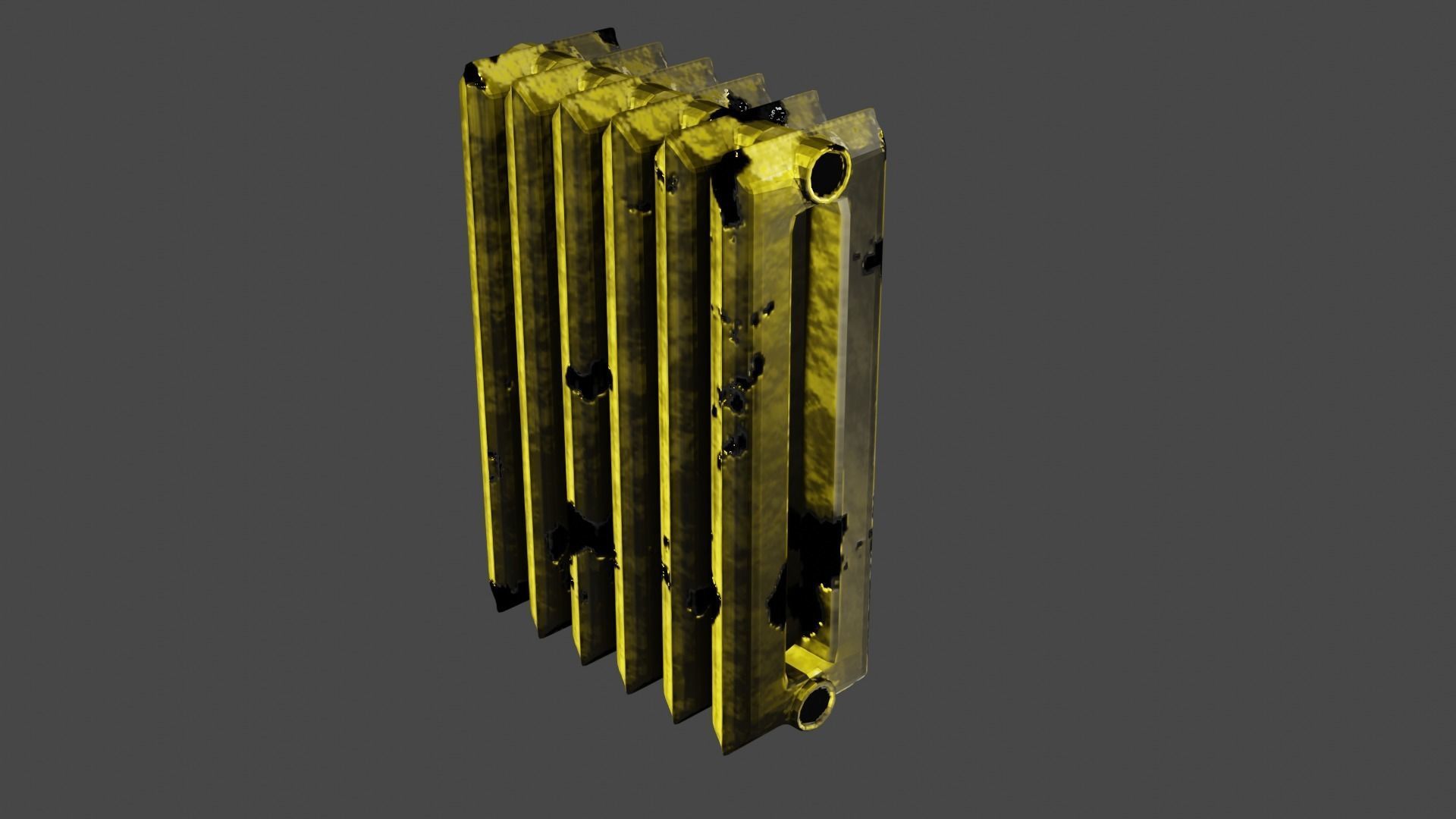 rusty cast iron heating radiator 3D model_11