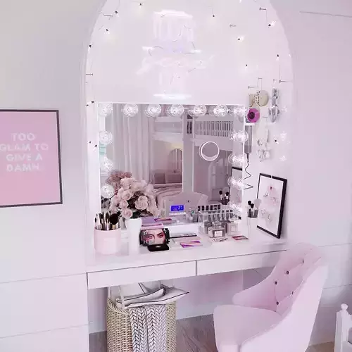 Hollywood Makeup Mirror with Lights Bedroom with Neon Sign