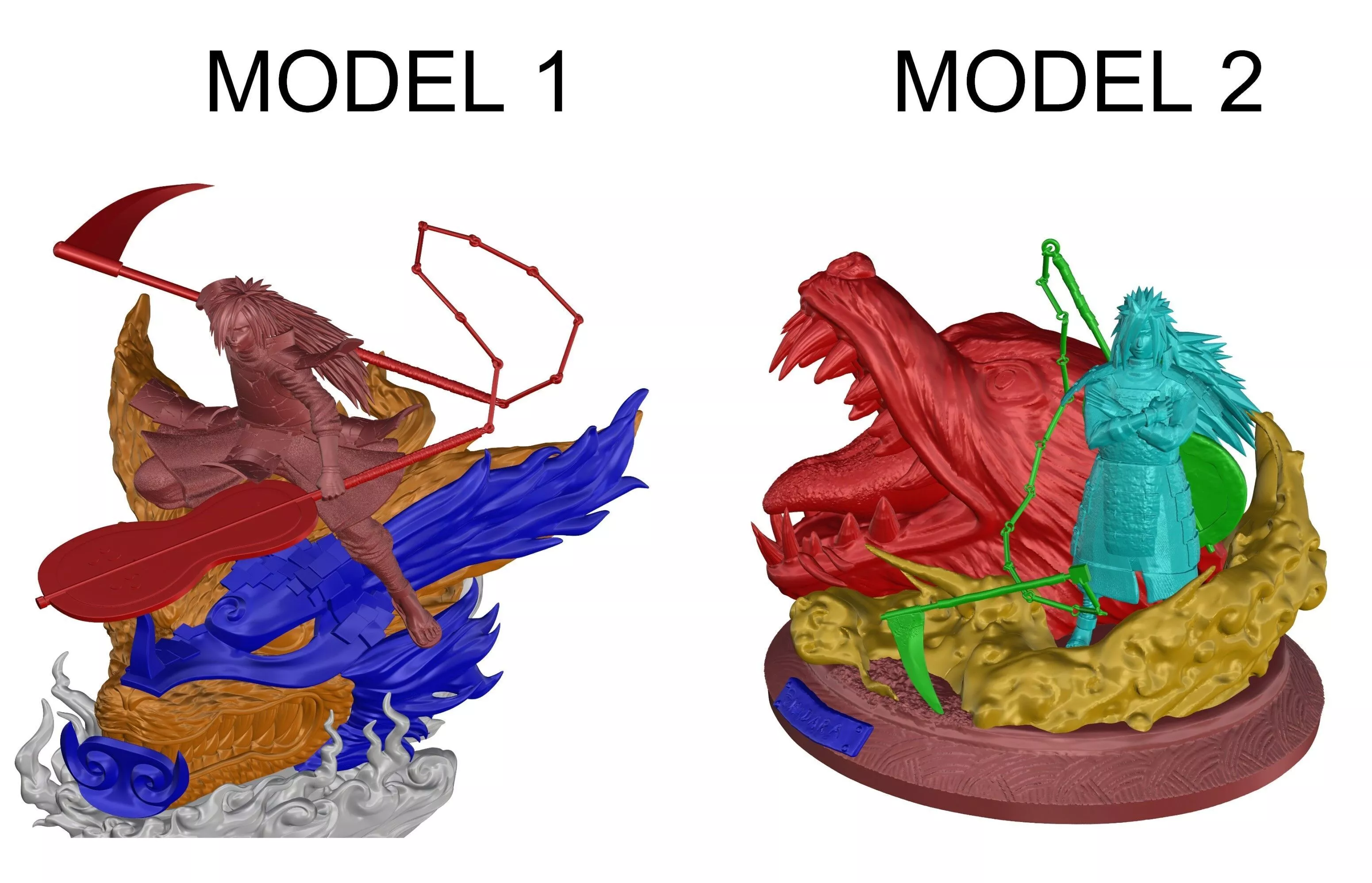 Madara and Kyubi 3d Two Model 3D model