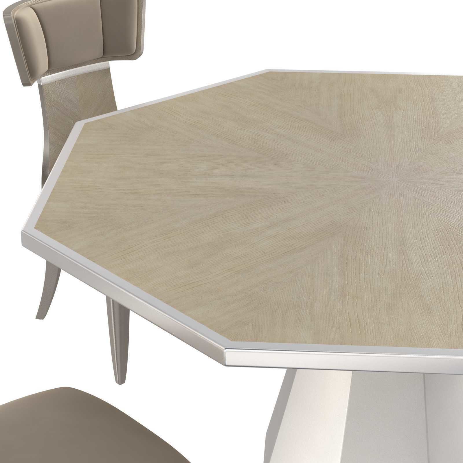 Michael Amini AICO LANTERNA Octagonal dining table and chairs 3D model_2