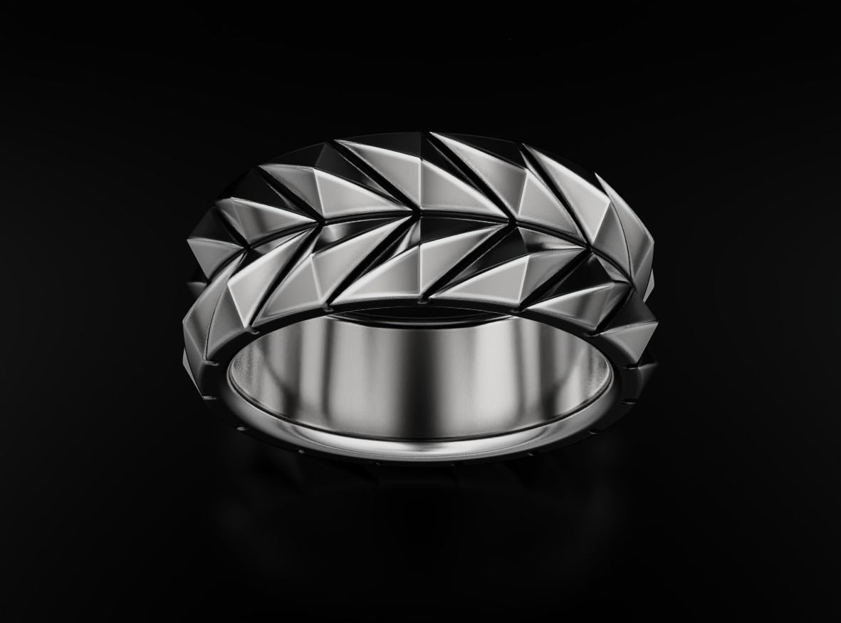 Stylish brutal ring 636 3D print model_11