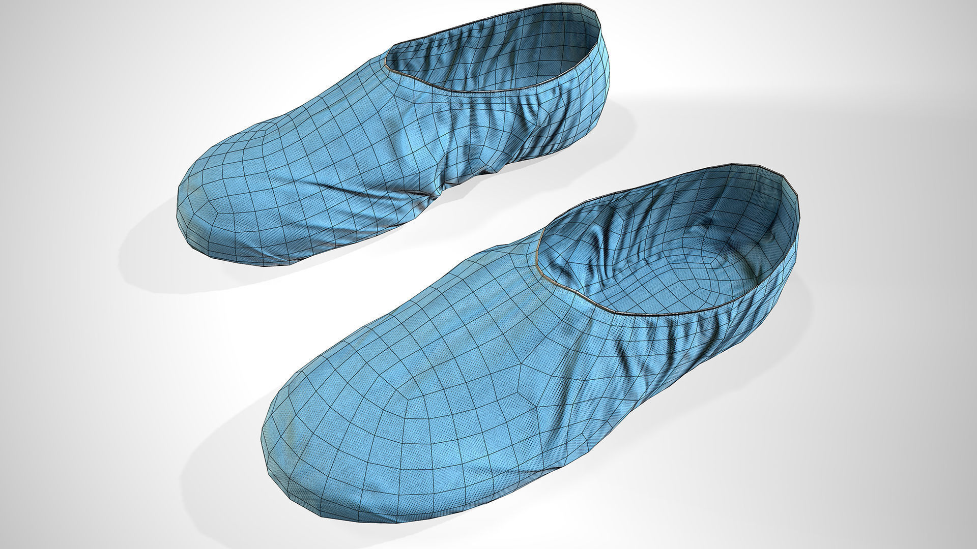 Disposable Shoe Cover Low-poly 3D model_7
