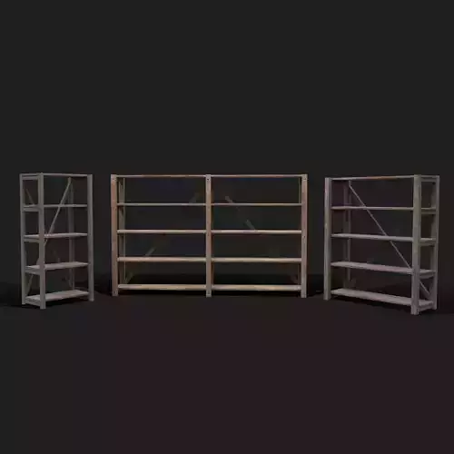 Pottery Shelves Three Pack 3D Model Collection
