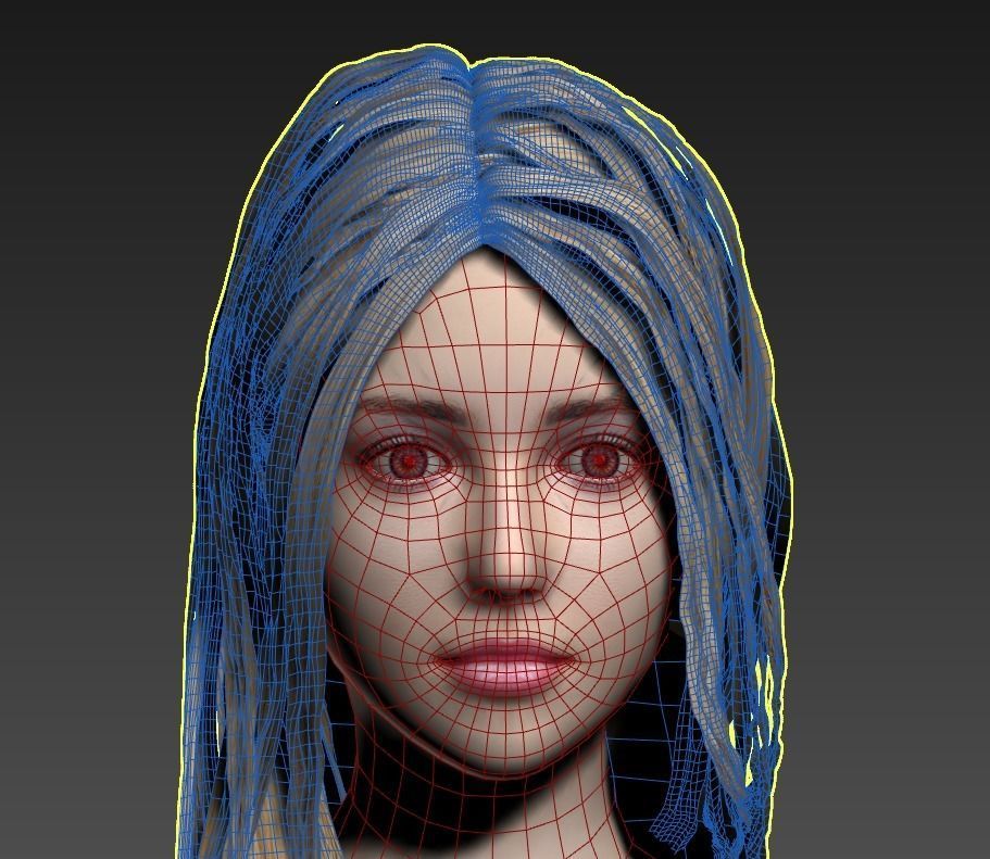 girl in a dress  Free low-poly 3D model_7