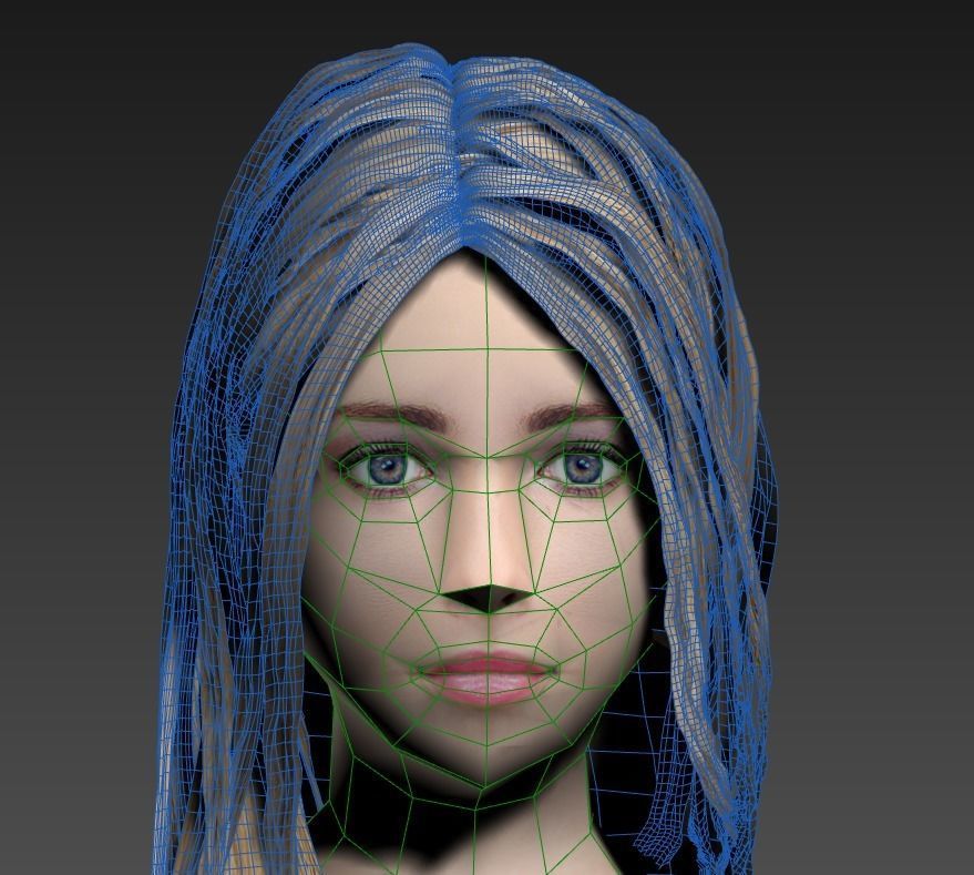 girl in a dress  Free low-poly 3D model_8