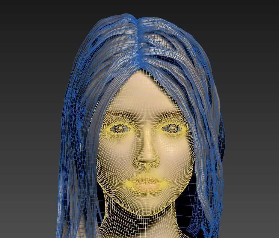 girl in a dress  Free low-poly 3D model_6