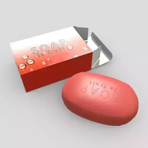 Soap 2 in box Low-poly 3D model