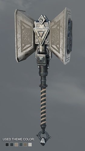 Double Sided Hammer Low-poly 3D model