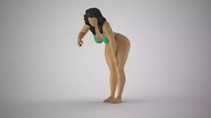 Girl Leaning to Work 3D print model