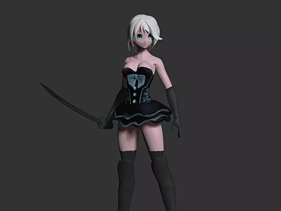 Fantasy Girl 3D model_0