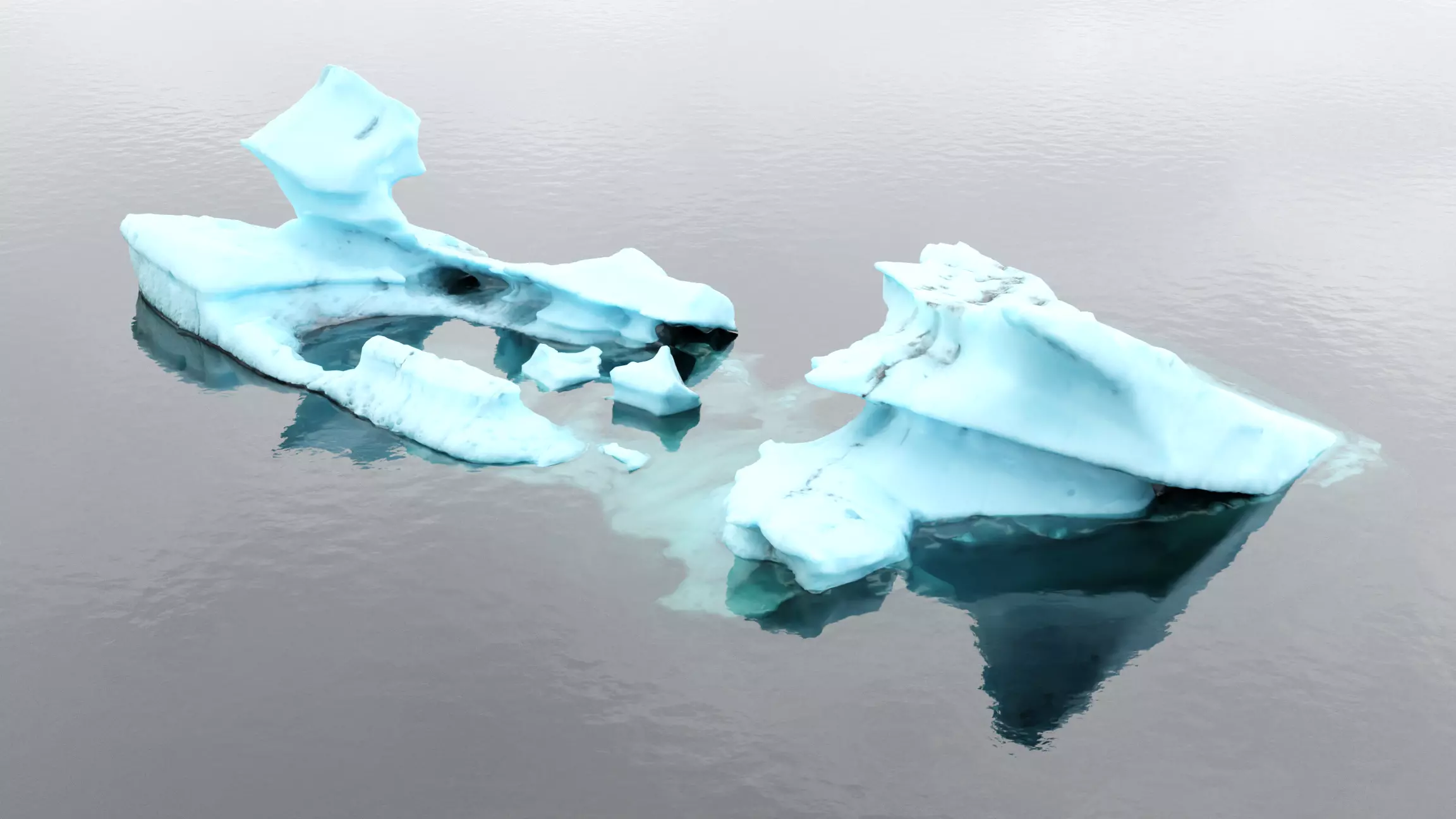 Iceberg B photoscanned Low-poly 3D model