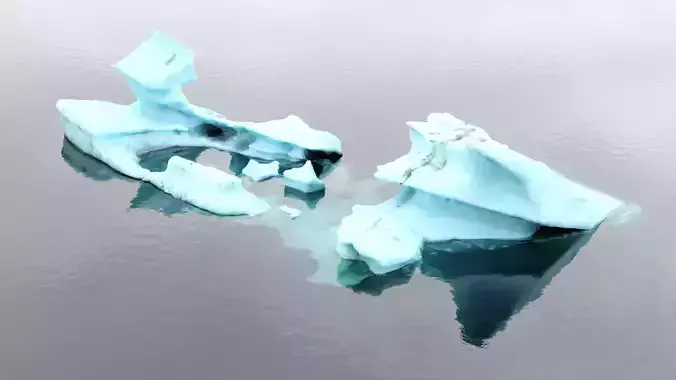 Iceberg B photoscanned Low-poly 3D model