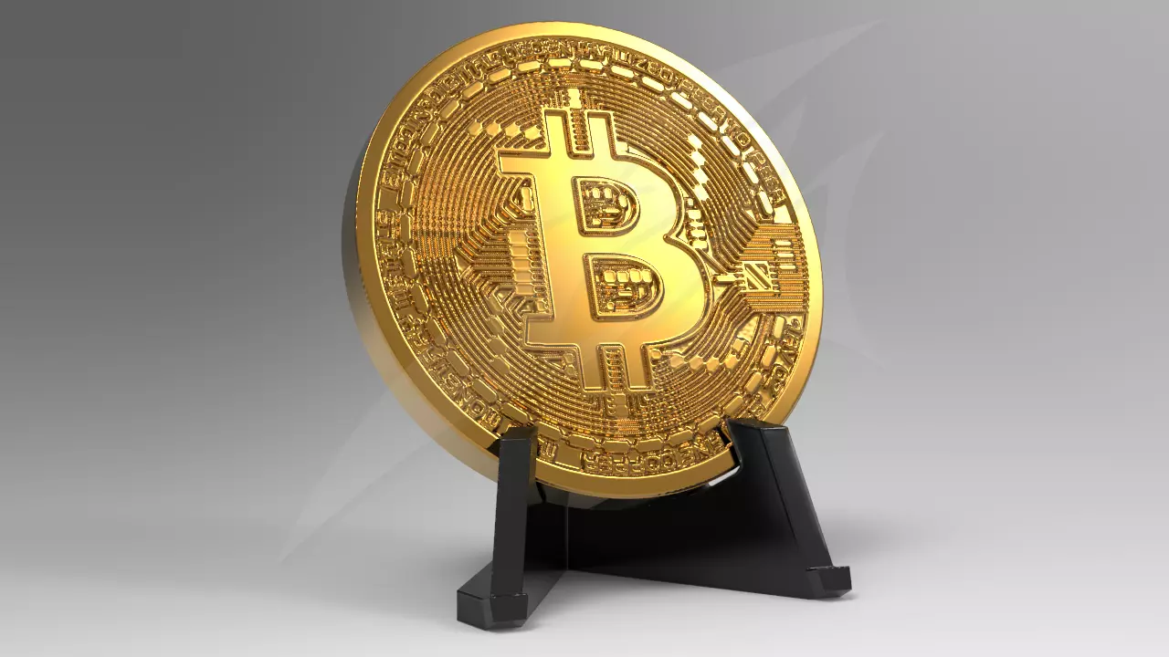Bitcoin Desktop Sign Size 3D print model