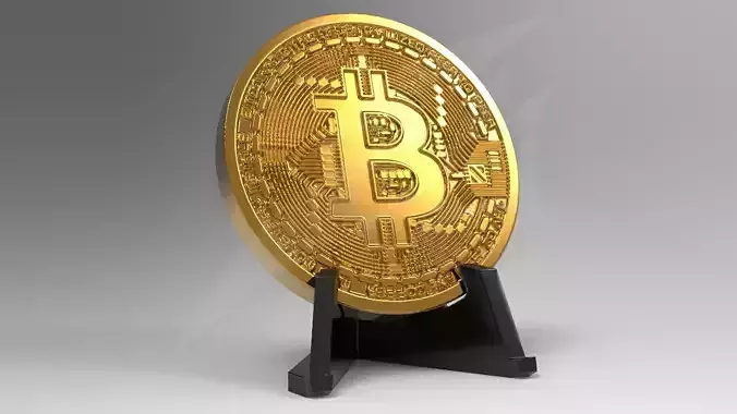 Bitcoin Desktop Sign Size 3D print model