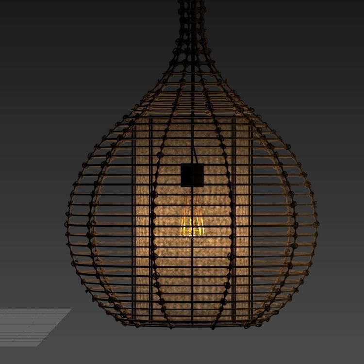 Lamp wicker branch rattan jug 3D model_10