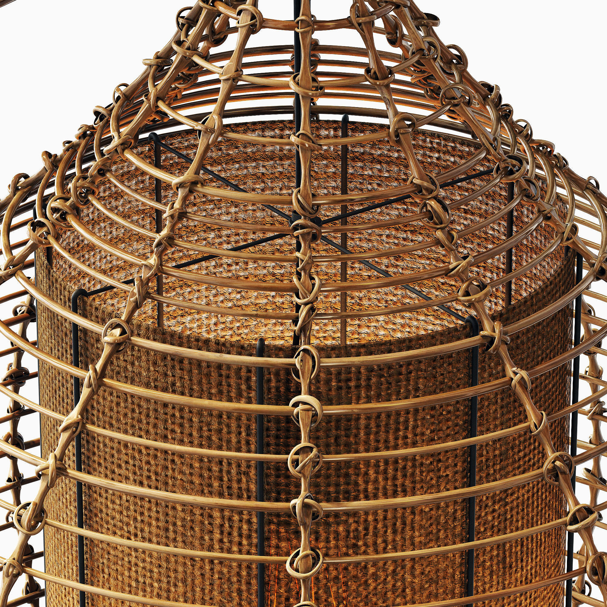 Lamp wicker branch rattan jug 3D model_2