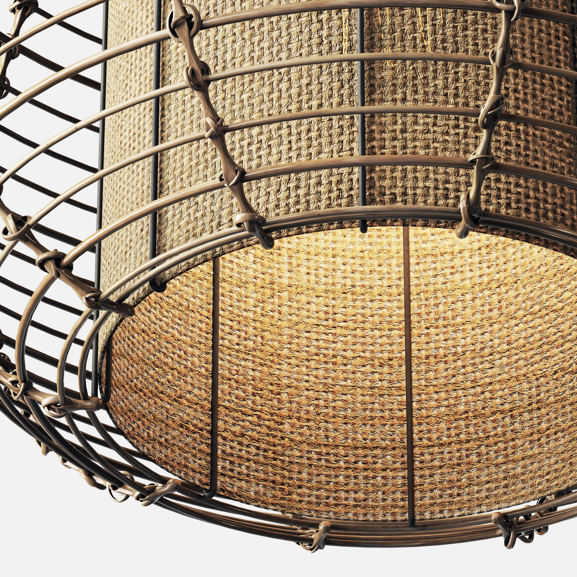 Lamp wicker branch rattan jug 3D model_3
