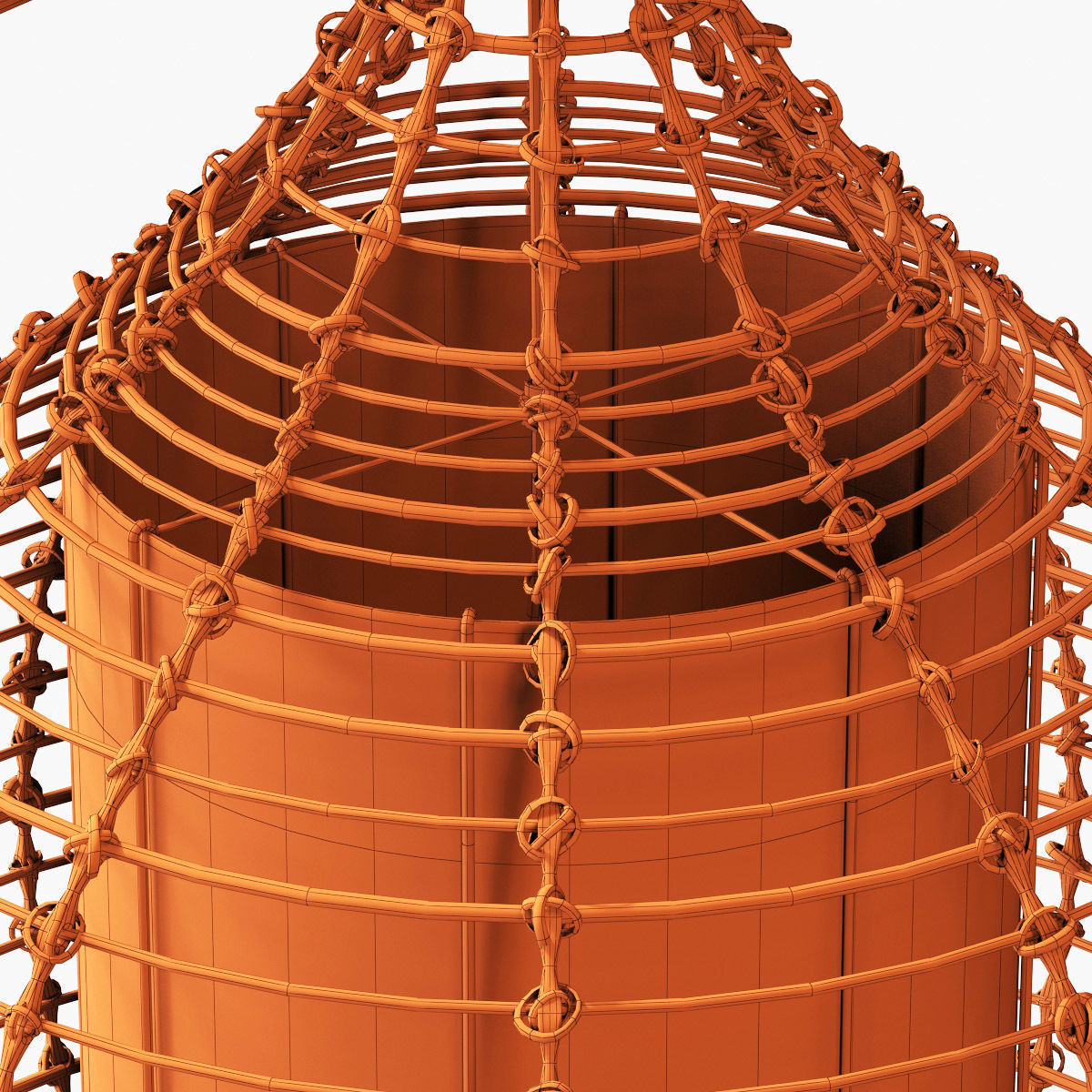 Lamp wicker branch rattan jug 3D model_13