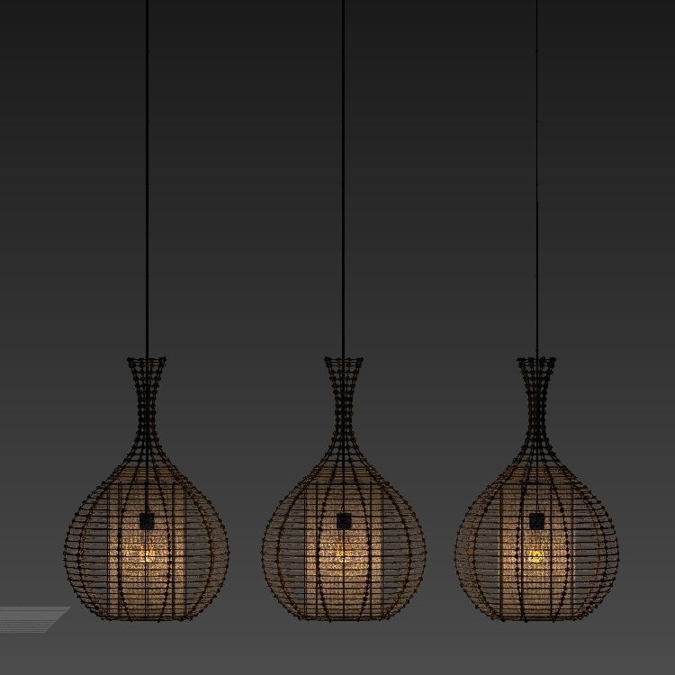 Lamp wicker branch rattan jug 3D model_11