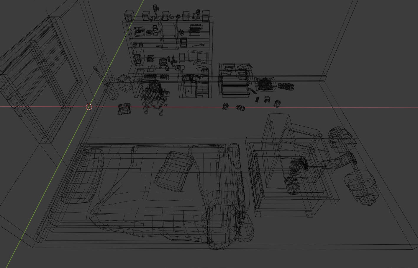 Low poly simple bedroom Free low-poly 3D model_10