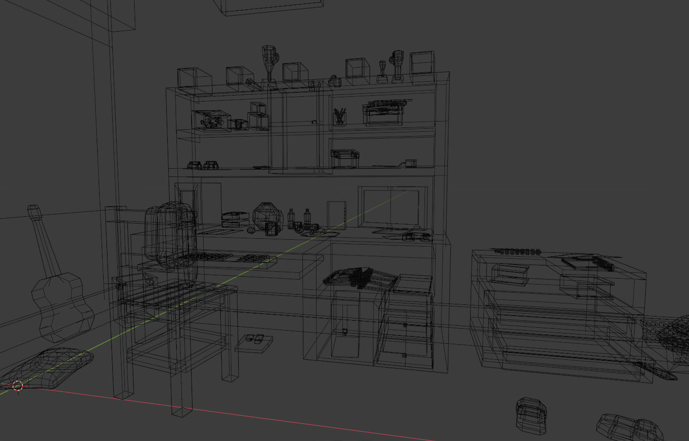 Low poly simple bedroom Free low-poly 3D model_11