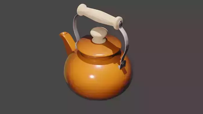 Kettle 3D model orange tea