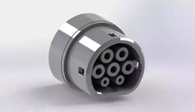 Type2 MENNEKES connector full comparsion to real connectors  3D print model