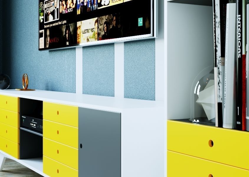 Scandinavian Style Wood Colored TV Unit 3D model_2