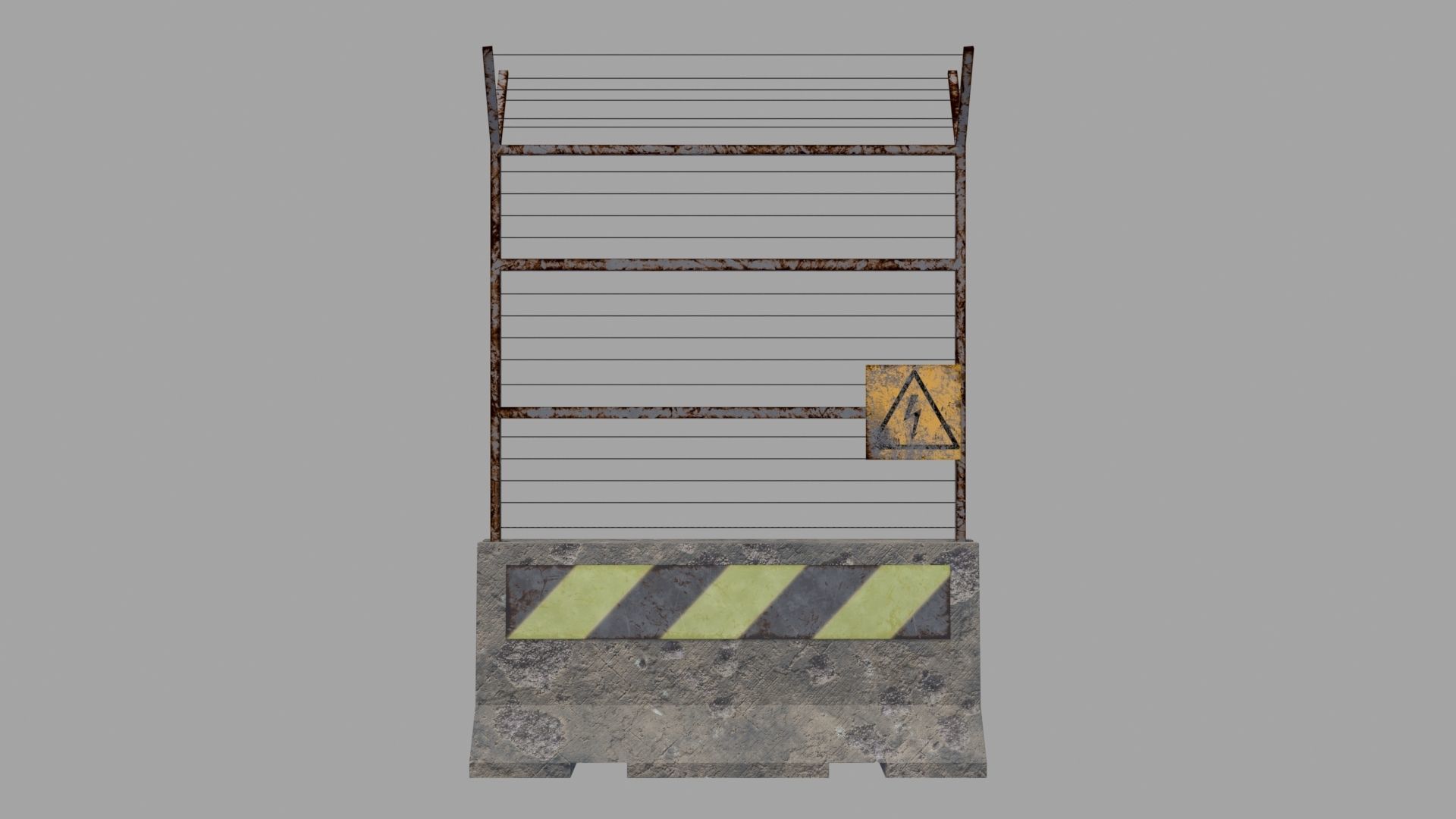 Concrete Barrier Low-poly 3D model_8