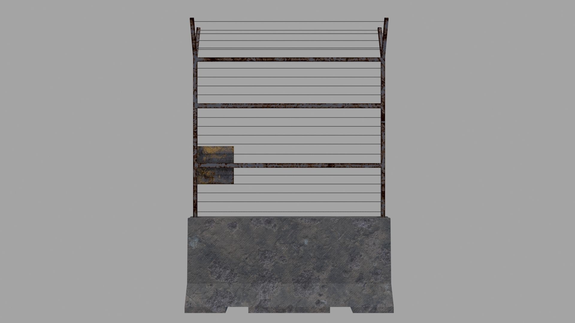 Concrete Barrier Low-poly 3D model_12
