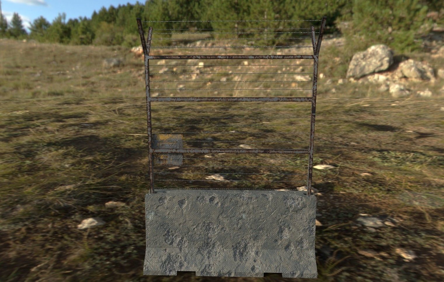 Concrete Barrier Low-poly 3D model_5