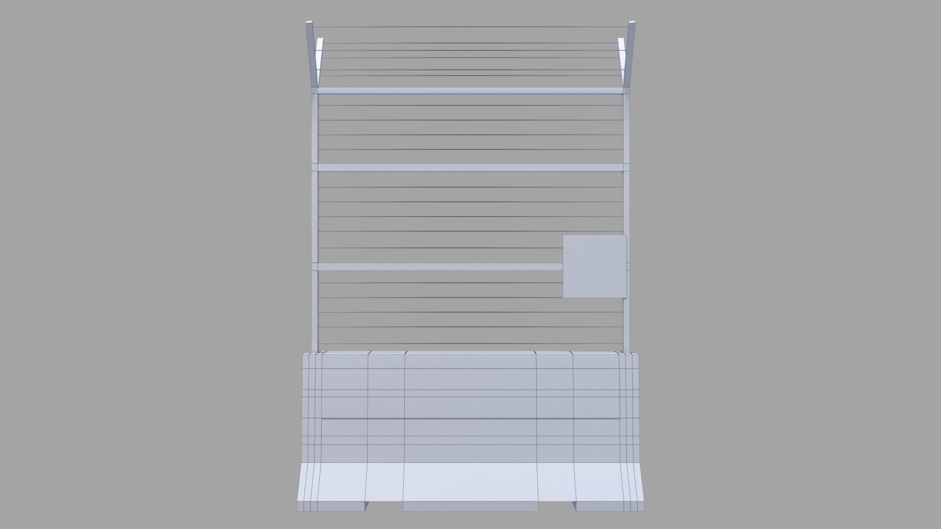 Concrete Barrier Low-poly 3D model_14