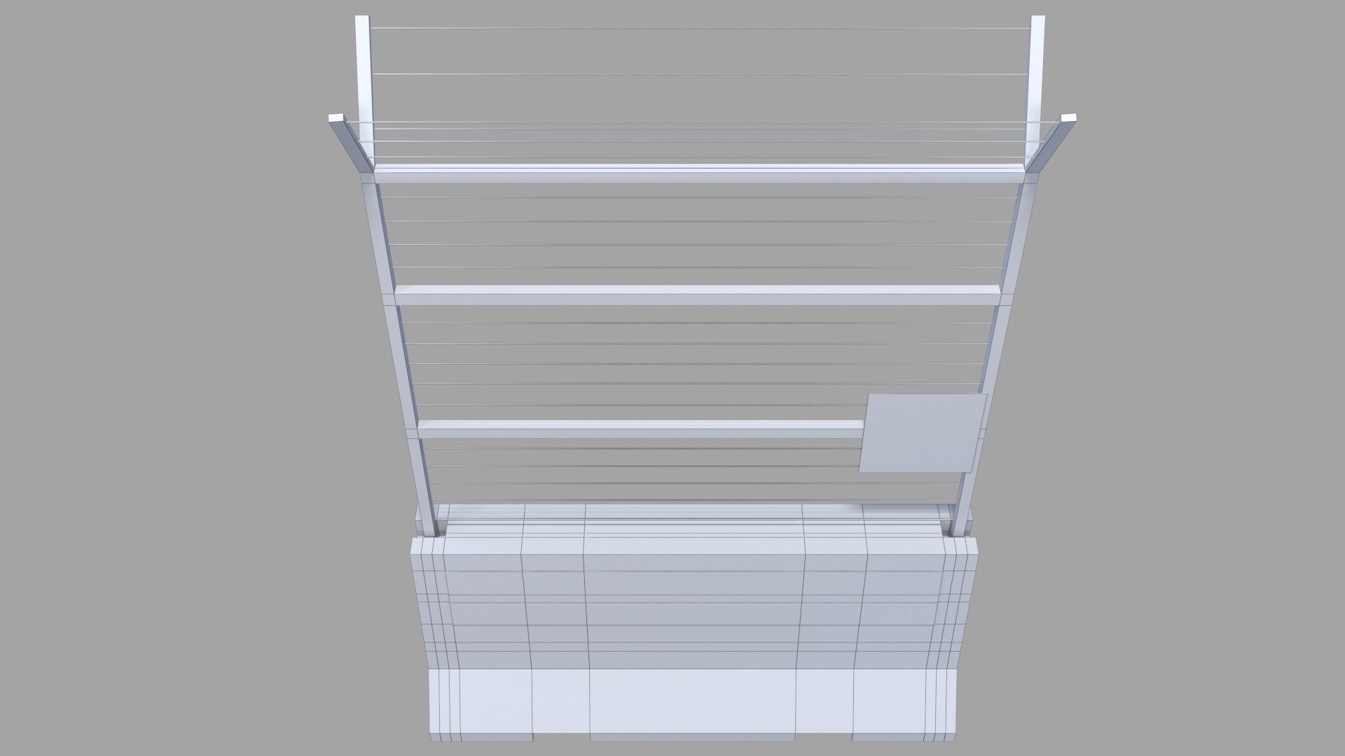 Concrete Barrier Low-poly 3D model_15