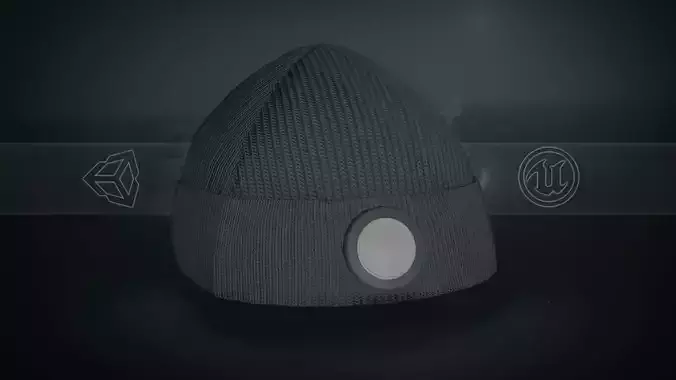 Black Beanie Low-poly 3D model