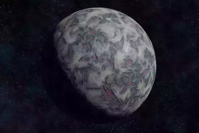Ice planet 007-alfa Low-poly 3D model