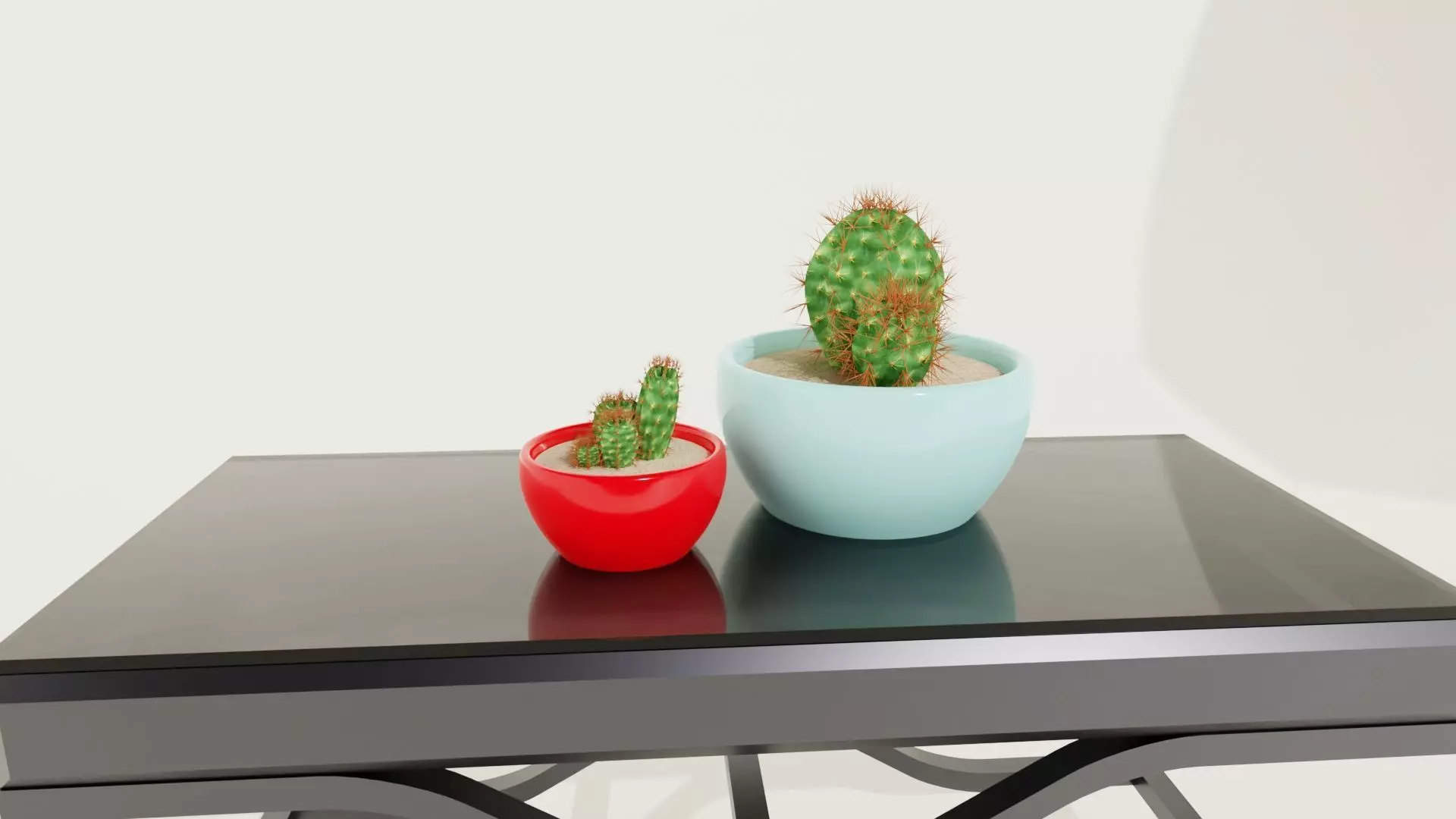 Cactus 3D Model two plants on table Free 3D model