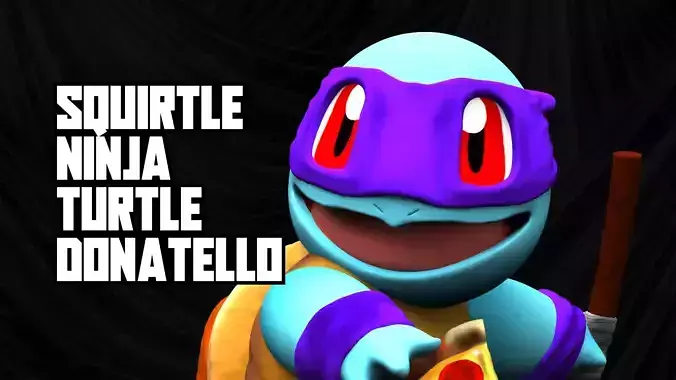 Pokemon Squirtle TMNT Donatello 3D print model