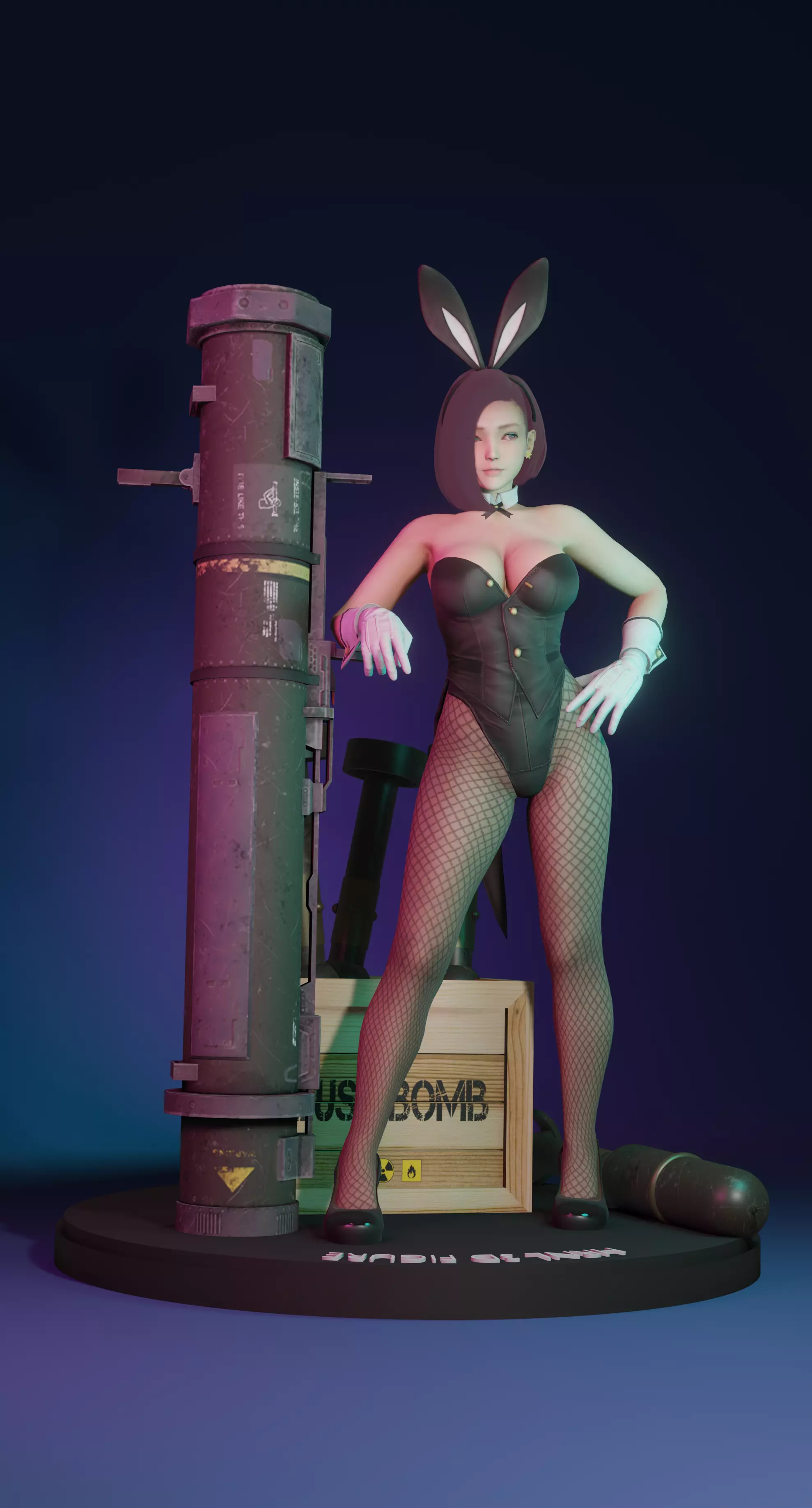 Bunny Bomber figure Free 3D model